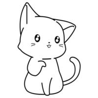 Katzen-Cartoon-Umriss vektor