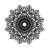 kreisförmiges Muster in Form von Mandala mit Blume für Henna-Mandala-Tattoo-Dekoration. vektor