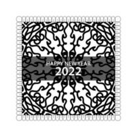 Frohes neues Jahr 2022 in handgezeichneten indischen Ornament Mandala vektor