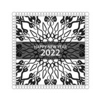 Frohes neues Jahr 2022 in handgezeichneten indischen Ornament Mandala vektor