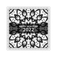 Frohes neues Jahr 2022 in handgezeichneten indischen Ornament Mandala vektor