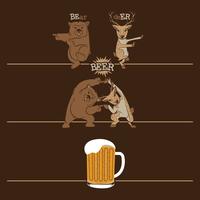 öl, fusionsbjörn och rådjur vektor