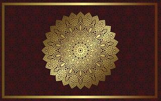 Luxus Gold Mandala verzierten Hintergrund für Hochzeitseinladung, Buchcover vektor