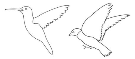 Vektor-Set von Vögeln Silhouette. sitzende und fliegende Vögel vektor