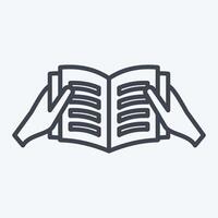 Symbol lesen ein Buch. verbunden zu Buch Symbol. Linie Stil. einfach Design Illustration vektor