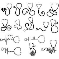 Stethoskop-Grafiksymbol. Stethoskop-Zeichen auf weißem Hintergrund. Symbol Medizin. Vektor-Illustration