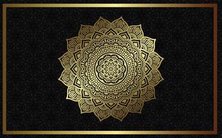 Luxus-Mandala-Hintergrund mit goldenem Arabeskenmuster arabisch-islamischer Oststil. Dekoratives Mandala im Ramadan-Stil. Mandala für Print, Poster, Cover, Broschüre, Flyer, Banner vektor