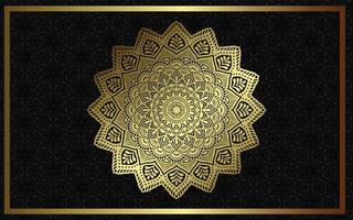 Luxus-Mandala-Hintergrund mit goldenem Arabeskenmuster arabisch-islamischer Oststil. Dekoratives Mandala im Ramadan-Stil. Mandala für Print, Poster, Cover, Broschüre, Flyer, Banner vektor