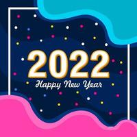 blaue Farbe 2022 Neujahr Glückwunsch Hintergrunddesign. Design für Vorlagen.