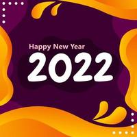 lila färg 2022 nyår hälsning bakgrundsdesign. design för mallar. vektor
