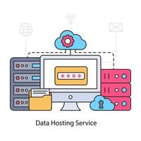 eine Premium-Download-Illustration des Cloud-Hosting-Dienstes vektor