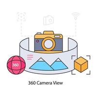 eine perfekte Designdarstellung der 360-Grad-Kameraansicht vektor