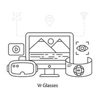 eine einzigartige Designillustration einer Virtual-Reality-Brille vektor