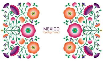 broderi inhemska blommor folkmönster med polskt och mexikanskt inflytande. trendiga etniska dekorativa traditionella blommor i symmetrisk design, för mode, interiör, pappersvaror. vektor isolerad på vitt