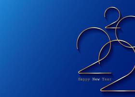 goldenes Logo für das neue Jahr 2022. Feiertagsgrußkarte. Vektor-Illustration. Urlaubsdesign für Grußkarten, Einladungen, Kalender, Partys, Gold-Luxus-VIP, auf blauem Hintergrund isoliert vektor