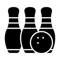 Bowling-Glyphe-Symbol vektor