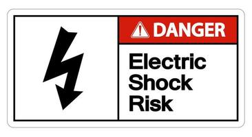 fara elektrisk stöt risk symbol tecken på vit bakgrund vektor