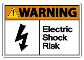 Warnzeichen für Stromschlagrisiko auf weißem Hintergrund vektor