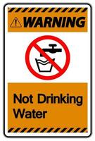 Achtung kein Wasser trinken Zeichen vektor