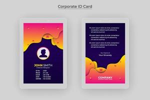 modern och kreativ kontorspersonal-id-kortdesign för anställda gratis nedladdning vektor