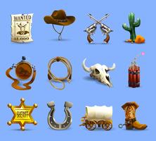 Wild West Icons Set