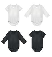 baby svart och vit bodysuit set vektor