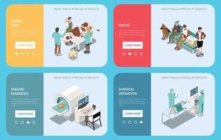 veterinär djurvård isometriskt koncept vektor