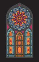 gotisk kyrkfönstermosaik vektor