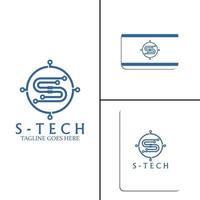 Buchstabe s Tech-Logo vektor