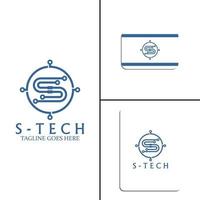 letter s tech logotyp vektor