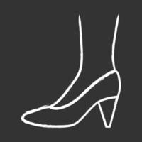 Kegelabsatzschuhe Kreidesymbol. Frau stilvolles formelles Schuhdesign. weibliche lässige gestapelte High Heels, luxuriöse moderne Pumps. Büromode, Bekleidungszubehör. isolierte vektortafelillustration vektor