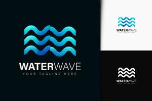 vatten våg logotyp design med lutning vektor