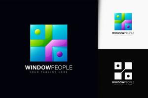 Fenster-Leute-Logo-Design mit Farbverlauf vektor