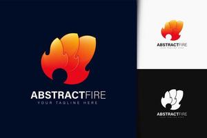 abstraktes Feuerlogo-Design mit Farbverlauf vektor