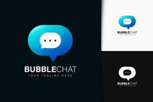 bubbla chatt logotyp design med gradient vektor