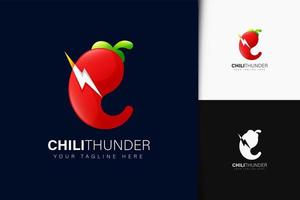 Chili Thunder Logo Design mit Farbverlauf vektor