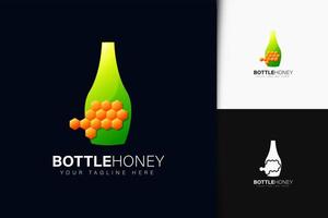 Flaschenhonig-Logo-Design mit Farbverlauf vektor