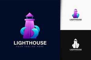 Leuchtturm-Logo-Design mit Farbverlauf vektor