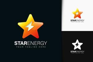 star energy logotypdesign med gradient vektor