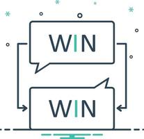 Mix-Symbol für Win-Win-Verhandlungen vektor
