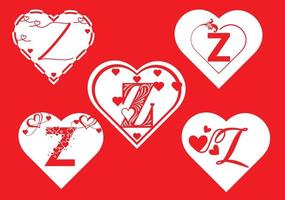 Z-Brief-Logo mit Liebessymbol, Valentinstag-Design-Vorlage vektor