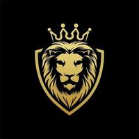 luxus gold könig der löwen logo vorlage vektor