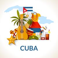 Kubanische nationale Symbol-Zusammensetzung Poster drucken vektor