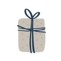 Vektor einfache Hand gezeichnet von skandinavischer Geschenkbox. süße Weihnachtsillustration. Element für Feiertagsneues Jahr, Geburtstag
