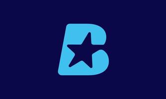 b star logotypdesign. abstrakt bokstav b med stjärnlogotypdesign. vektor illustrationer