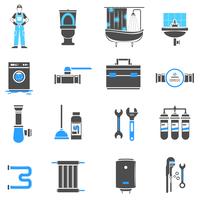 Sanitär Icons Set vektor