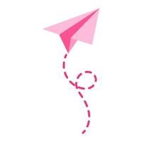 rosa Origami-Papierflieger. hochzeits- und valentinstagkonzept. vektor