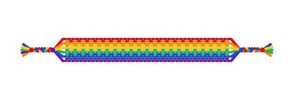 vektor rainbow lgbt randig hippie vänskap armband av trådar.