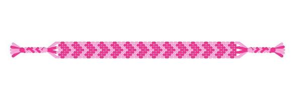vektor kärlek handgjorda hippie vänskap armband av rosa trådar.