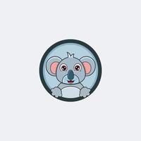 rolig koala huvud karaktär design. perfekt för logotyp, etikett, mall och ikon. vektor